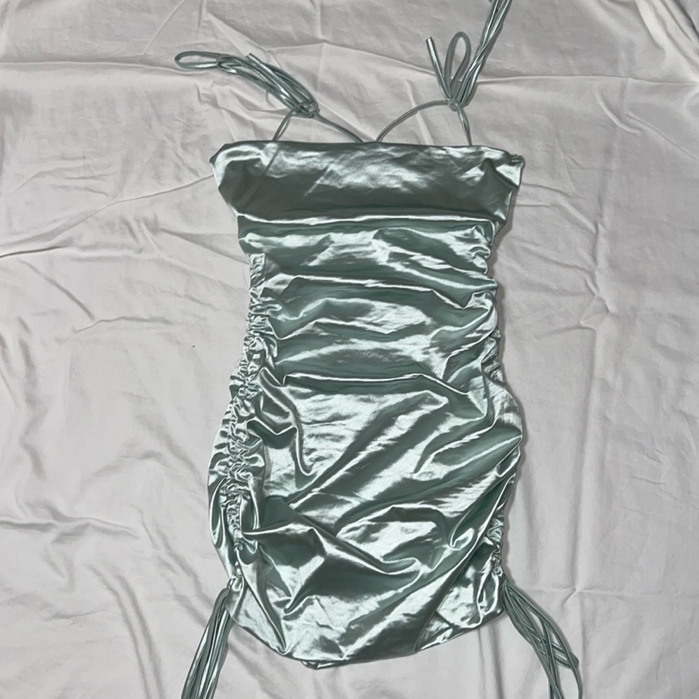 Cowl Neck Satin Mini Dress